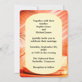 Elegant Green Leaves Nature Design | Minimal Botan 招待状