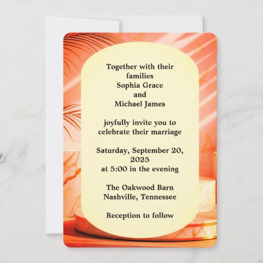 Elegant Green Leaves Nature Design | Minimal Botan 招待状 (正面)