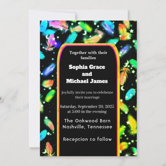 Elegant Green Leaves Nature Design | Minimal Botan 招待状 (正面)