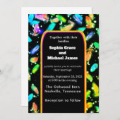 Elegant Green Leaves Nature Design | Minimal Botan 招待状 (正面/裏面)