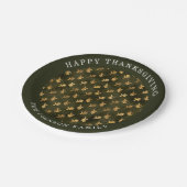 Elegant Green Leaves Thanksgiving ペーパープレート (アングル)