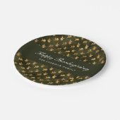 Elegant Green Leaves Thanksgiving ペーパープレート (アングル)