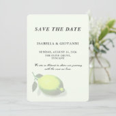 Elegant Green Lemon Tuscany Wedding Save The Date 招待状 (スタンド正面)
