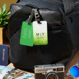 Elegant Green Light geometric Background ラゲッジタグ