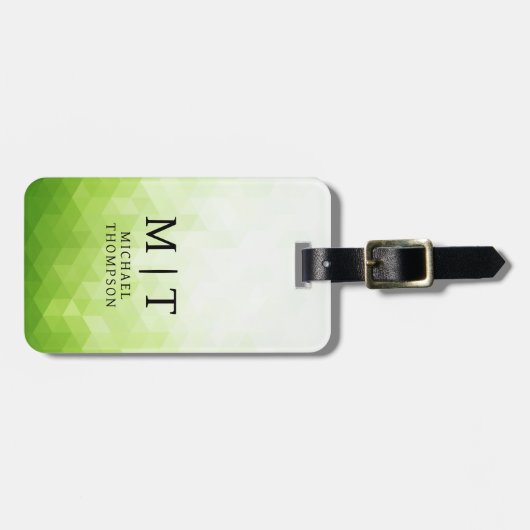 Elegant Green Light geometric Background ラゲッジタグ (正面横)