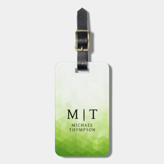 Elegant Green Light geometric Background ラゲッジタグ (正面縦)