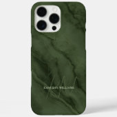 Elegant Green Marble Custom Name Monogrammed Case-Mate iPhoneケース (裏面)