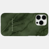 Elegant Green Marble Custom Name Monogrammed Case-Mate iPhoneケース (裏面 (横))