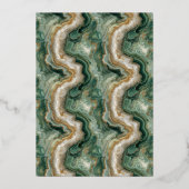 Elegant Green Marble Wedding Invitation 箔招待状 (裏面)