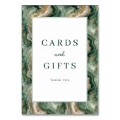 Elegant Green Marbled Gratitude Card テーブルナンバー (裏面)