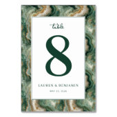 Elegant Green Marbled Number Card テーブルナンバー (裏面)