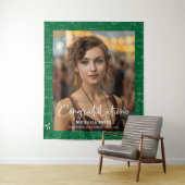 Elegant Green Math Congratulations Photo Graduate タペストリー (インサイチュ)