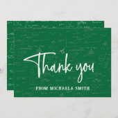 Elegant Green Mathematics Formulas Graduation サンキューカード (正面/裏面)
