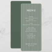 Elegant Green Menu Stripes メニュー (正面/裏面)