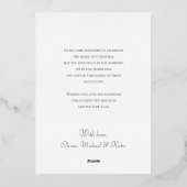 Elegant Green Merry Christmas Photo  箔シーズンカード (裏面)