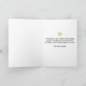 Elegant Green Merry Christmas Snowflake Folded シーズンカード (内部)