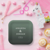 Elegant Green Minimalist ペーパープレート (パーティー)