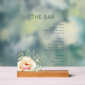 Elegant Green Minimalist Bar Menu アクリルサイン (ニュートラル)