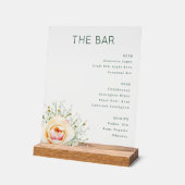 Elegant Green Minimalist Bar Menu アクリルサイン (傾斜)