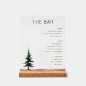 Elegant Green Minimalist Bar Menu アクリルサイン (正面)