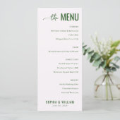 Elegant Green Minimalist Menu メニュー (スタンド正面)