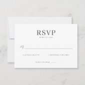 Elegant Green Minimalist RSVP (正面)