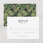 Elegant Green Minimalist RSVP (正面/裏面)