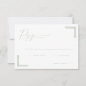 Elegant Green Minimalist RSVP (正面)