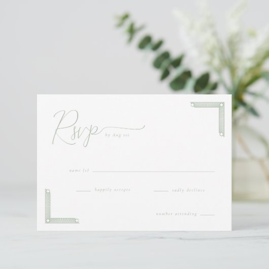 Elegant Green Minimalist RSVP (スタンド正面)