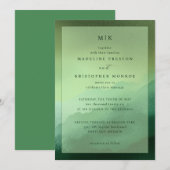 Elegant Green Minimalist Wedding Invitation 招待状 (正面/裏面)
