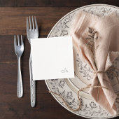 Elegant Green Monogram Wedding Cocktail Napkin スタンダードカクテルナプキン