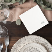 Elegant Green Monogram Wedding Cocktail Napkin スタンダードカクテルナプキン