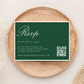 Elegant Green Old Money QR Code Wedding 出欠カード