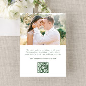 Elegant Green Ornate Frame 2 Photo QR Code Wedding セーブザデート