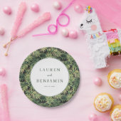 Elegant Green Palm Leaf ペーパープレート (パーティー)