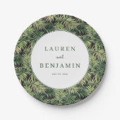 Elegant Green Palm Leaf ペーパープレート (正面)