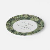 Elegant Green Palm Leaf ペーパープレート (アングル)
