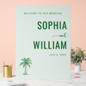 Elegant Green Palm Tree アクリルサイン (ウェディング)