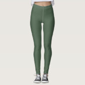 Elegant Green Pattern Workout Leggings レギンス (正面)