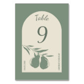 Elegant Green Pear Wedding テーブルナンバー (裏面)