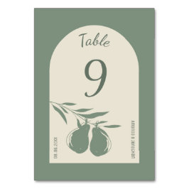 Elegant Green Pear Wedding テーブルナンバー