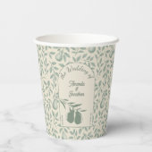 Elegant Green Pear Wedding 紙コップ (裏面)