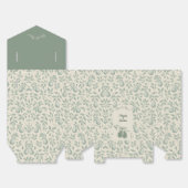 Elegant Green Pear Wedding Thank You フェイバーボックス (見開き)