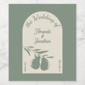 Elegant Green Pear Wedding Welcome Sign ワインラベル (シングルラベル)