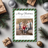 Elegant Green Photo Christmas シーズンカード