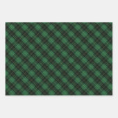 Elegant Green Plaid Christmas Holiday ラッピングペーパーシート (正面2)
