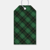 Elegant Green Plaid Merry Christmas Personalized ギフトタグ (裏面)