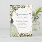 Elegant Green Quinceañera Invitation 招待状 (スタンド正面)
