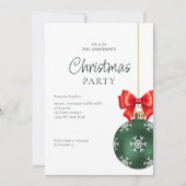 Elegant Green Red Christmas Party シーズンカード (正面)