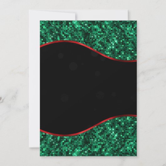 Elegant Green Red & Gold Snowflake 21st Birthday 招待状 (裏面)